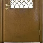 Металические двери со стеклопакетом и ковкой