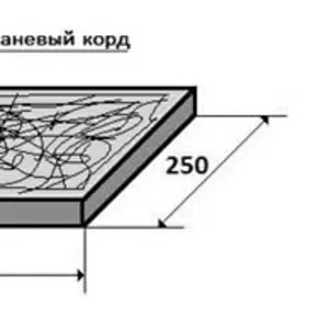 Техпластина 1000х250х40 - 500х250х40,  Тканекорд